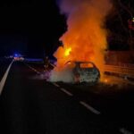 Baiano, auto in fiamme sulla A16: fortunatamente nessun ferito